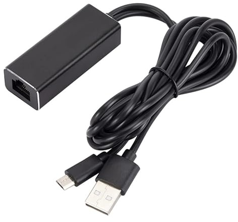 VizGiz Fire TV Stick Ethernet Adapter Micro USB to RJ45 Network LAN Port Converter Card with 3FT USB Power Supply Cable for TV Sticks Chromecast Ultra Streaming Video without Buffer