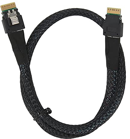 Bewinner Cable Creation Mini SAS a SATA Cable, 8654 a 8654 Cable, Slim 12GBPS Cobre Estañado Flexible Estable Seguro Micro SATA Cable para Chasis de Escritorio HDD (1 m/3,3 pies)
