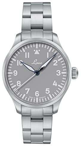 Laco Fliegeruhr, Automatikuhr, Edelstahlgehäuse, Saphirglas, 5 bar, Made in Germany