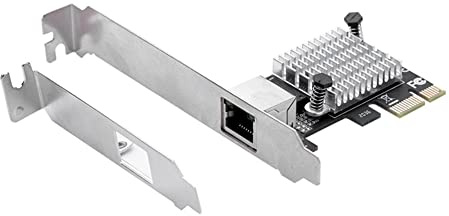 Oikabio PCIEx1 Adaptador de tarjeta de red Gigabit de 2.5G con 1 puerto 2500Mbps PCIe 2.5Gb tarjeta Ethernet RJ45 LAN tarjeta controladora