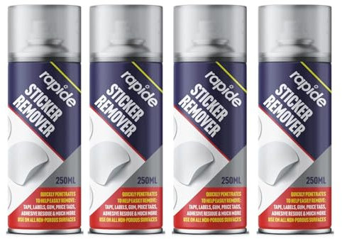 PEBBLE HUG Sticker Remover Spray, Adhesive Remover Spray, Gum, And Goo, Tape Adhesive Remover Spray, Remove Sticky Labels, Chewing Gum, Masking Tape, Gel, Price Tags 250 ml (Pack of 4)