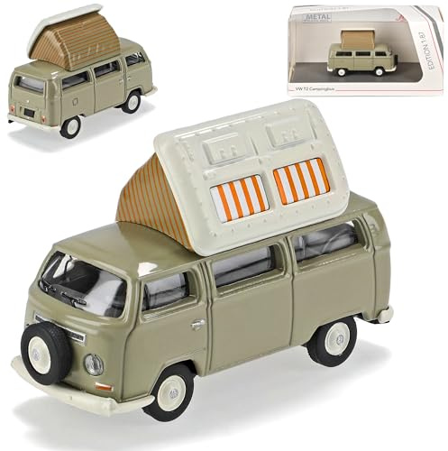 Volkwagen T2 Camping Bus Grau 1967-1979 H0 1/87 Schuco Modell Auto mit individiuellem Wunschkennzeichen