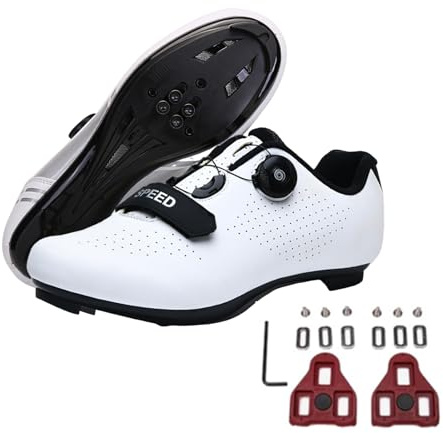 FANSU Chaussure Velo Route Homme, Antidérapants Chaussures de Cyclisme pour Hommes Femmes, Unisexe Chaussures de Vélo Lacets Rotatifs Route VTT avec Languettes Look Lock 36-47 EU