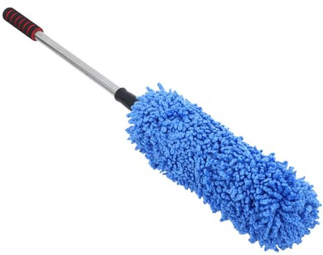 TOPPERFUN Plumeau à Poussière pour Voiture Microfibre, Brosse De Dépoussiérage Douce Bleu, Taille Moyenne, Nettoyage Intérieur Et Extérieur, Usage Automobile Quotidien