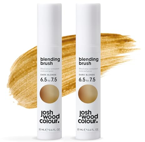 Josh Wood Colour Dark Blonde Blending Brush Duo Bundle Grey Root Touch Up to Cover Regrowth in between Colouring, Temporary, WASHES OUT, Vegan, 2 Tubes