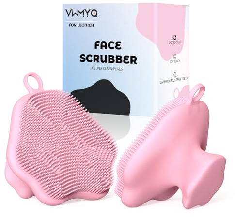 Silicone Face Scrubber - Exfoliating Face Scrubber for Women and Man, Gentle Facial Cleansing Brush Blackhead Acne Pore Pad Cradle Cap, Manual Soft Face Wash Brush for Deep Skin Care