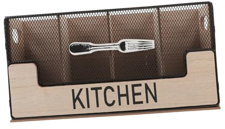 MAGICLULU Caja De Almacenamiento De Madera Para Cocina Organizador De Cubiertos Múltiples Rejillas Caja Para Guardar Cubiertos De Encimera Para Tenedores Cucharas y Pajitas
