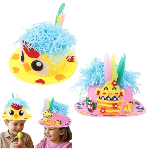 Mienocol Easter Party Hat Set for Kids,DIY Handmade Easter Hat Bonnet Hat