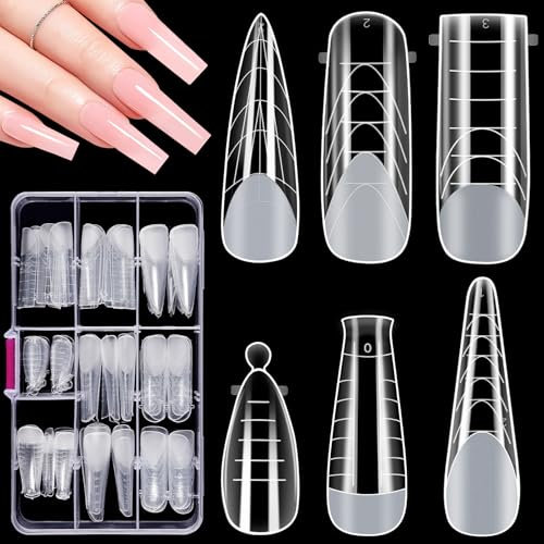 MELLIEX 144 Stück Dual Nail Forms Set, 6 Styles Acrylic Nagelverlängerung Verlängerung Nagel Gel Formen Nagelform Set Vollständige für Polygel Nagel Werkzeug