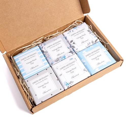 CABRERIZO SOAP 6 Jabones Artesanales para regalar - Jabones Naturales Artesanos, 6 Pastillas de Jabón de Lavanda, Jabón Natural de Aceite de Oliva y Aceite esencial de Lavanda de 65gr.