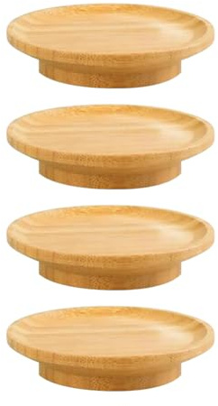 4 platos redondos de madera para copas de vino, para charcutería, pequeños adornos para tazas de charcutería, mini tablas de charcutería para fiestas para reuniones familiares