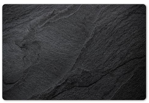 KitchenYeah© Set de 6 Manteles Individuales PVC 45x30 cm Salvamanteles Plástico Tapete para Mesa Comedor Moderno y Lavable Placemat Hormigón - Negro - Industrial