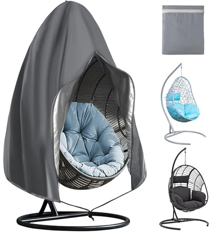OFFCUP Oxford Hängesessel Abdeckung 190x115cm Swing Egg Chair Cover 210D | Hängesessel Schutzhülle Schwebesessel mit Reißverschluss, Terrasse Schaukelstuhl Abdeckung Wasserdicht/Winddicht/UV-Beständig