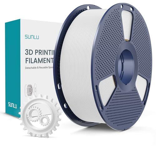 SUNLU PLA+ Filament 1.75mm, Verbesserte Haltbarkeit und Hohe Festigkeit, PLA Plus 3D Druckerfilament für 3D FDM Drucker, 1KG Spule, pla+ Weiß