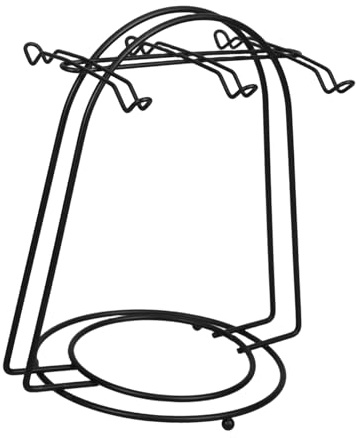 VALICLUD Supporto Espositore per Tazze da Tè in Metallo Nero con Ganci e Portapiattini Porta Tazze da Cucina Elegante e Leggero per Soggiorno e Ufficio