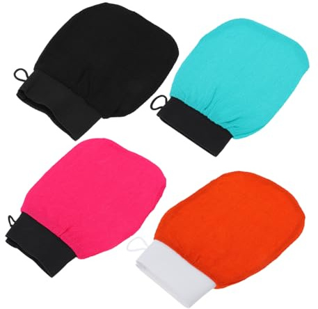 FRCOLOR 4pcs Bath Skin Cleaners Skin Scrubbers for Body Scrub Gloves for Home Use Random Color