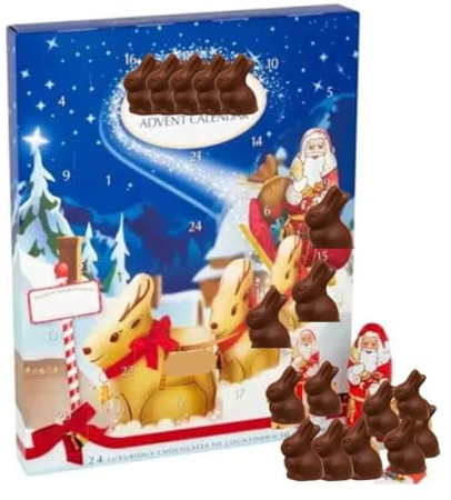 Lindts Chocolates Santa Advent Calendar 2025 With Amamitrade sticker made for Lindts Advent - 24 Days of Mini Truffles, Reindeer & Santa Chocolates 160g Chocolate Christmas Gifts for Kids Men Women