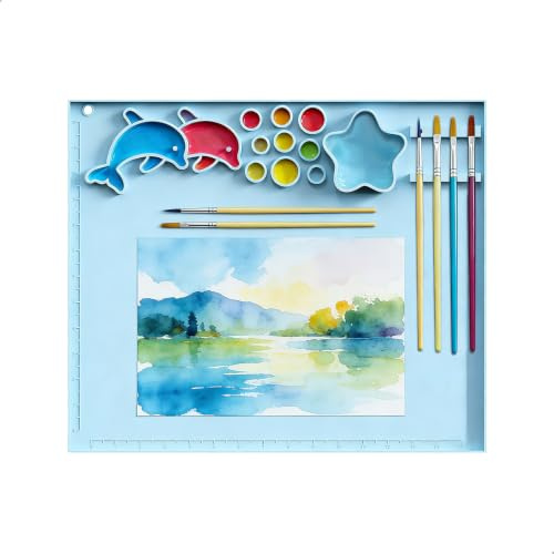 Silikon Malunterlage 43x35 cm Bastelunterlage Multifunktional Silikonmatte Groß für Malen mit Erhöhten Kanten, Abwaschbar, Abwaschbar Antihaft Silikon Painting Mat für Malerei, Handarbeit, Sandkunst