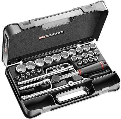 FACOM SL.161-5P12 - Coffret Douilles 1/2 12 Pans Métriques - 30 Pièces
