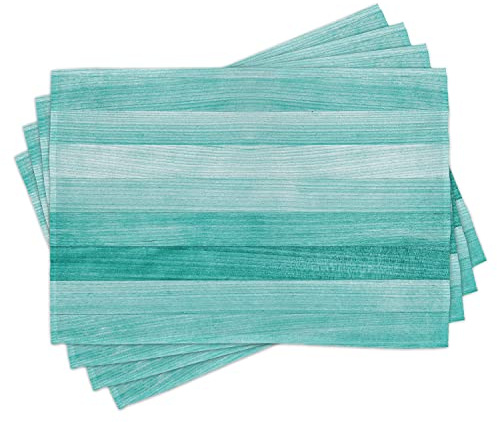 ABAKUHAUS Teal Platzmatten, Osterferien Theme, Waschbare Stoff Esszimmer Küche Tischdekorations Digitaldruck, Türkis