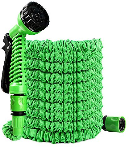 Uni-Wert Flexibler Gartenschlauch 50FT/15m Flexischlauch Wasserschlauch Dehnbar Erweiterungs Gartenschläuche Brause Düse mit 7 Funktionen Druckfest Schlauch für Bewässerung Gartenarbeit Autowäsche