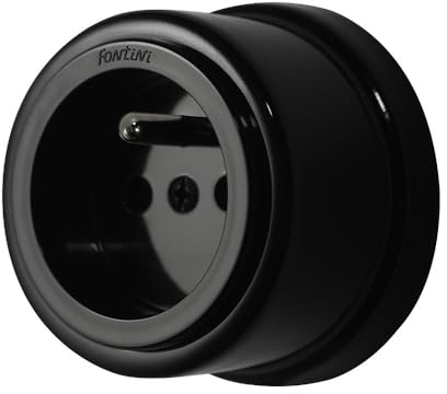 FONTINI - Garby Prise Avec Terre Porcelaine Noire 16A-250V
