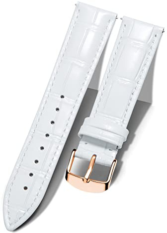 BINLUN Leder Uhrenarmband 10mm, 12mm, 13mm, 14mm, 15mm, 16mm, 17mm, 18mm, 19mm, 20mm, 21mm, 22mm, 23mm 24mm Schnellverschluss Mehrfarbige Ersatz Lederarmband Uhrband Herren Damen