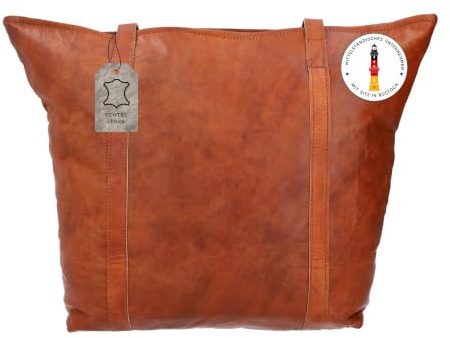 Gusti Shopper Leder - Simona Handtasche Damen Arbeitstasche Henkeltasche Ledertasche Braun Leder