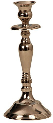 Mel-O-Design Moderner Kerzenständer Höhe 23 cm in Silber oder Gold Dekoration Kandelaber für 1 Kerze (Silber)