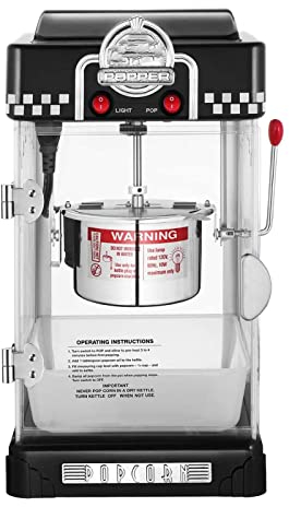 ksamwjf popcorn maker Popcorn 2-1 / 2oz black desktop retro style compact popcorn popcorn machine with removable tray