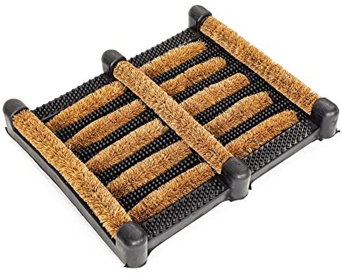 ANRO Kokosmatte Fußmatte Kokos Schmutzfangmatte mit Gummi Fußabtreter rutschfest Schuhabstreifer Schuhabtreter Wetterfest 30x35cm