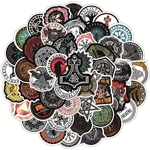 LYunMu 100 Stück Aesthetic Vintage Wikinger Sticker Set Coole Trendy Wasserdicht Vinyl Stickers Decals Aufkleber Set für Fahrrad Skateboard Motorrad Auto Laptop