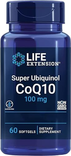 Life Extension, Super Ubiquinol, 100mg, Kaneka-Q10, 60 Capsules molles, Testé en Laboratoire, Sans Gluten, Sans Soja, Sans OGM