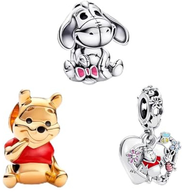 RMMY Cartoon Animal Charm Anhänger 925 Sterling Silber Elephant Bears Charm Bead für Armband Damen Schmuck Perfektes Birthday Muttertagsgeschenk