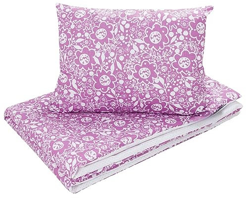 Bellochi Kinderbettwäsche 100x135 aus 100% Baumwolle, Kinderbettdecke 100x135 Set mit Kissen, Kinderdecke 100x135 weich und atmungsaktiv Purple