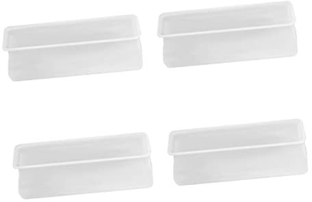 jojofuny 4 Stück Rechteckige Bett fuß Abdeckung schutzmatten dämpfungsmatte bettfuß antirutschmatte Lärmschutz Bettfüße Silicone mat möbel füße Stumm rutschfeste Matte Kieselgel Weiß