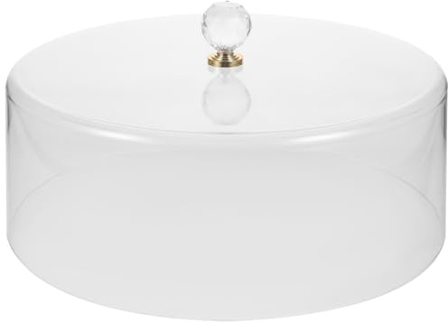 Zerodeko Acrylic Cake Dome Clear Cover Round Serving Platter Cheese Tray Cloche Bell Cover Food Plate Lid Food Tent for Home Kitchen