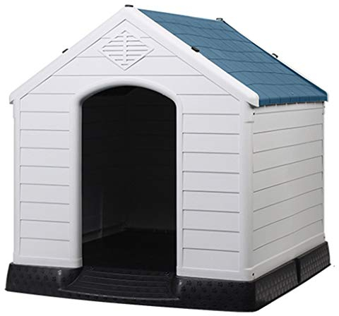 Zwingerhaus für den Außenbereich, wasserdicht, Hundehütte, umweltfreundlich, Katzenhütte, Kunststoff, Heimtierbedarf, Teddy, Kaninchen, Meerschweinchen, Haus, Geschenk (blau, 97 x 101 x 99 cm)