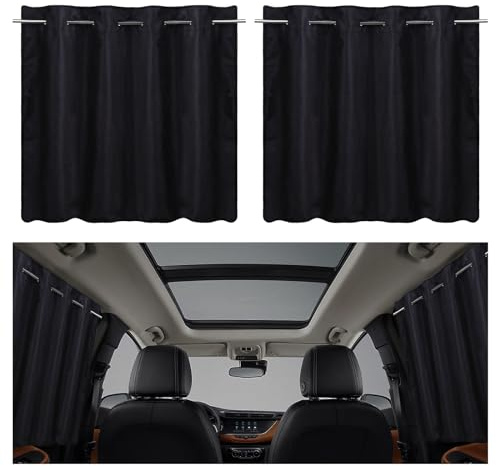 ZATOOTO Pare Soleil Arrière Voiture, Rideau Avec Barres Réglables, Occultant et Opaque, Protection Solaire, Grand