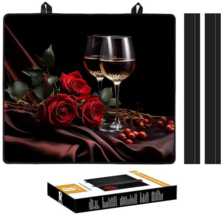 KitchenRaku Hob Cover 61x53cm, Electric, Ceramic, Induction, Glass Hob Covers For Electric Cookers To Protect From Scratches (Roses Pattern)