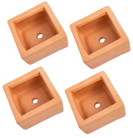 ANDRESLAD Vaso Fioriera 4 Pezzi Vasi Da Fiori in Terracotta Piccolo Set Di Vasi Da Tavolo Per Piante Girasole Per Interni Da Vivaio Di Argilla Per Piante Pareti Spesse