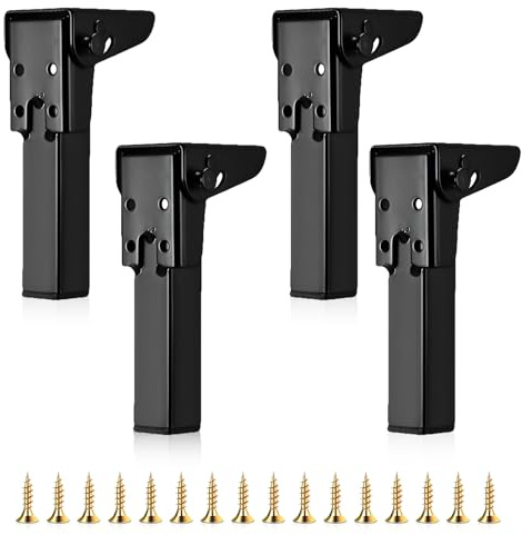JOLIGAEA 4 Stück Klapptischbeine, 20CM Möbelstützbeine, Faltbare Tischbeine, Metall Schreibtischbeine, Möbelfüße mit Bodenschoner und Schrauben Verfügbar für Schreibtisch Esstisch, Couchtisch, Tisch