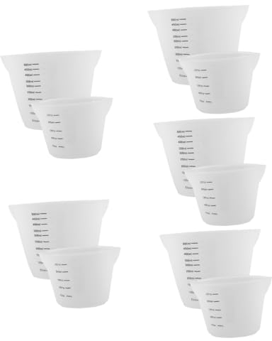 TOPBATHY 10 Piezas Taza Medidora Tazas Medidoras Anidadas Vasos Medidores De Silicona Para Resina Taza Graduada Para El Hogar Vaso Medidor De Silicona Tazas De Cocina Gel De Sílice