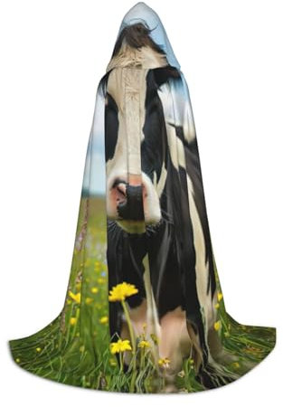 XULLZH Capa con capucha con estampado de vaca lechera para Halloween, Navidad, disfraz para mujeres, hombres y adultos