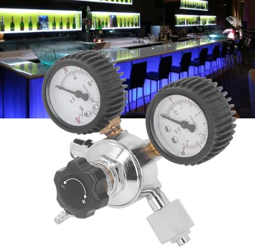Topyond W21.8 Beer Keg Regulator,Aluminum ABS CO2 Regulator with Tubing for Carbonating,Dispensing Beer, Soda Water, for Kegerators Home Bars