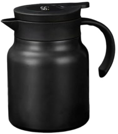 Vacuum Coffee Carafe, Insulated Teapot, 1L Portable Thermal Coffee Carafes, Hot Water Pitcher with Vacuum Insulation, Coffee Pot with Intelligent Temperature Display for Hot & Cold Drinks