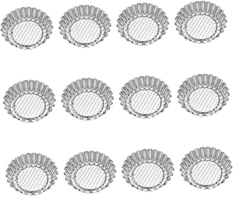 LAPYAPPE 15pcs Stainless Steel Tart Molds Non- Baking Tools and Dessert for Home Bakery and Restaurant Use Wear-Resistant Design