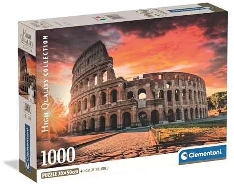 Clementoni - Puzzle Adulto 1000 Piezas Collection Roman Sunset Compact Box, 39985