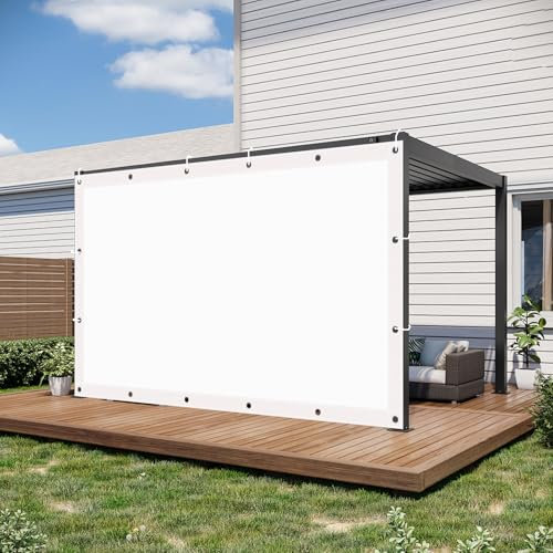Wasserdichte rechteckige Markise 3,2 x 5 m Markise für Pergola Rasen Pool Reißfestes Polyester Freiseil enthalten weiß