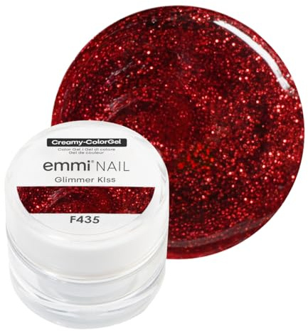 Emmi Nail Creamy-Color Gel Emmi-Nail Creamy-ColorGel Glimmer Kiss F435 - Veganes UV/LED-Gel für glänzendes Finish, hohe Deckkraft, mittelviskos, kein Verlaufen in die Nagelränder - 5 ml